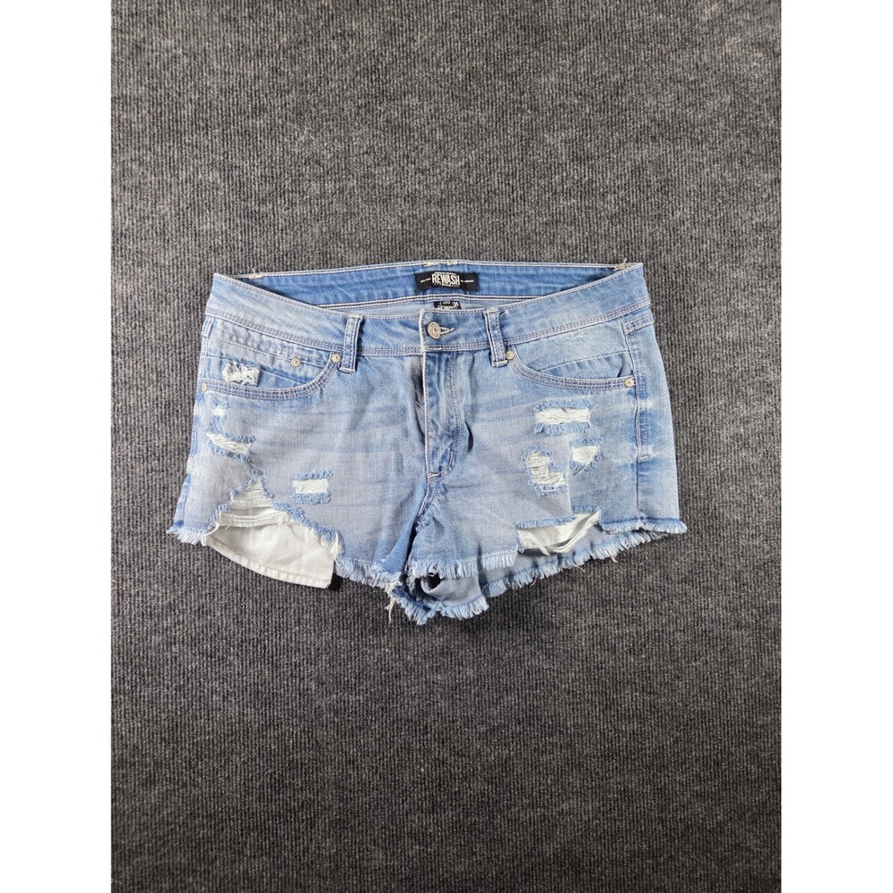 Rewash Women Distressed Denim Cut Off Shorts Light Wash Blue Size 11 30 Low Rise